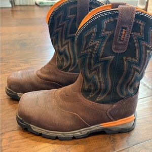 Ariat Composite Toe Work Boots with Orange Trim